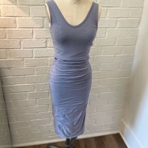 Body-con blue dress- FLATTERING! (Not maternity- but bump friendly)